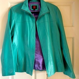 Gallery Turquoise leather jacket